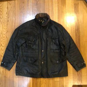 Barbour Sapper waxed cotton winter jacket regular fit - size XL, color olive